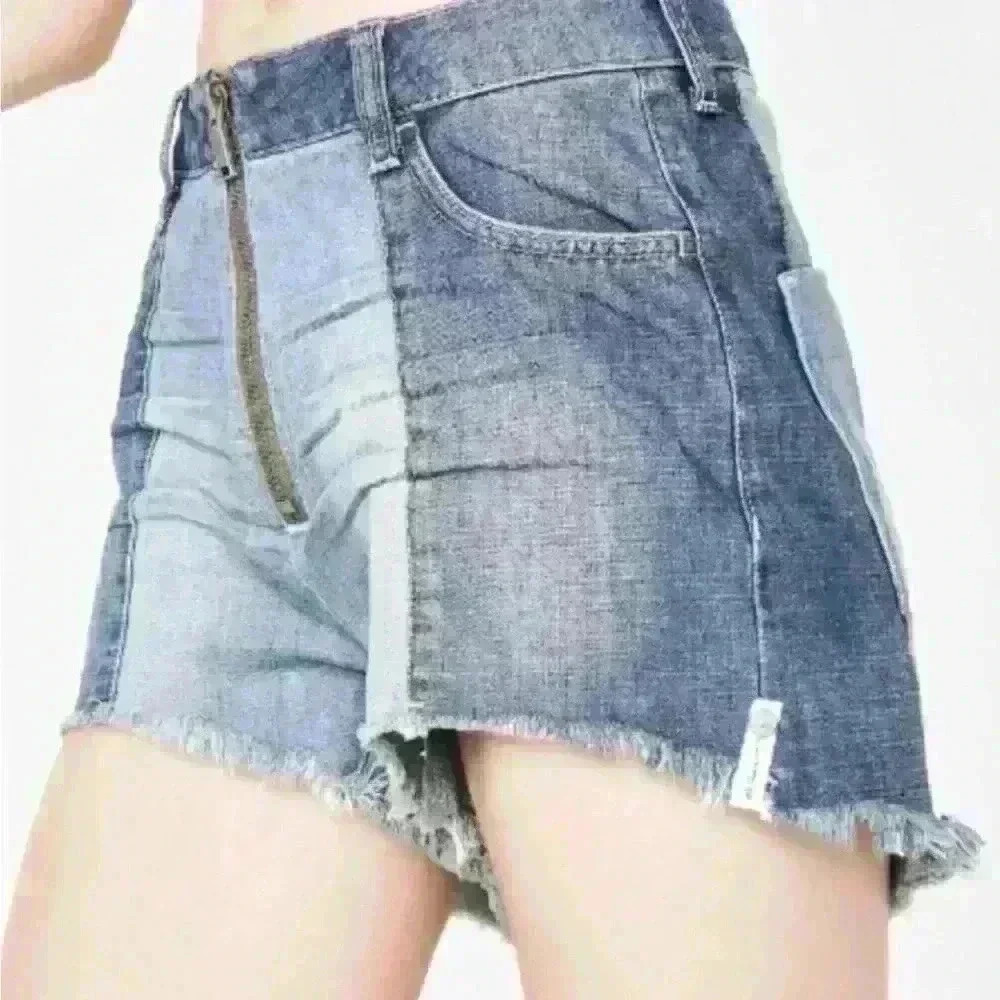 Free People Patchwork Denim Shorts